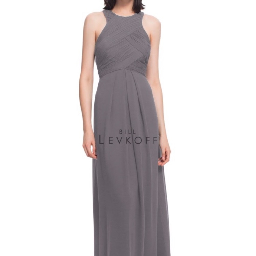 Bill Levkoff Pewter Bridesmaid Dress